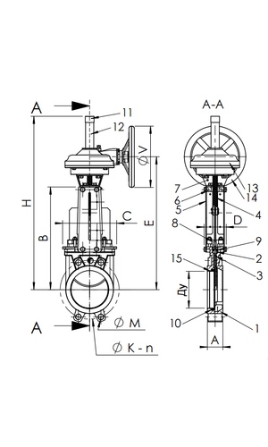 Размеры Tecofi VG3400-08 Ду 600